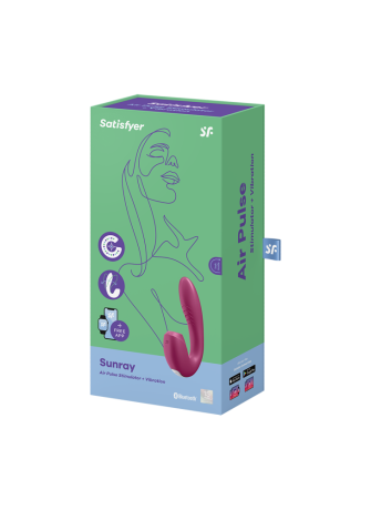 2 en 1 Vibromasseur point G avec stimulateur clitoris connecté USB rouge Sunray Satisfyer - CC597807